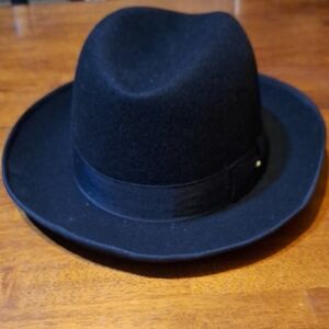 Vintage Alberto Celini Godfather Classic Black Fedora Hat